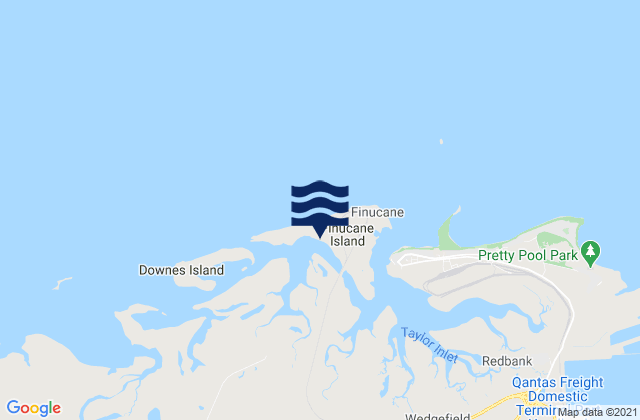 Mapa da tábua de marés em Finucane Island, Australia
