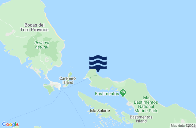 Mapa da tábua de marés em First Beach (Wizard Beach), Panama