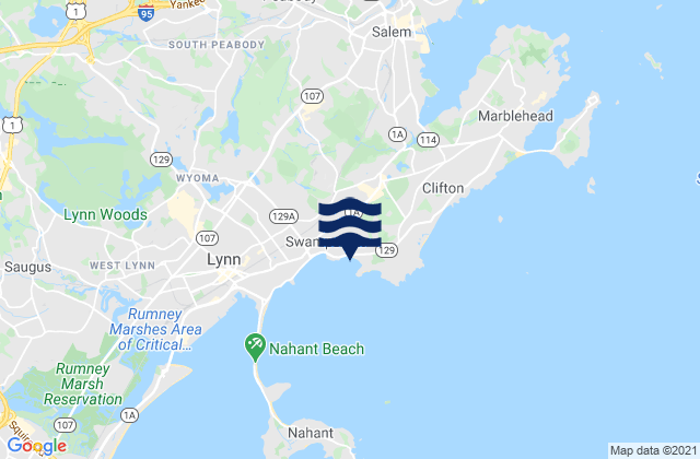 Mapa da tábua de marés em Fishermans Beach, United States