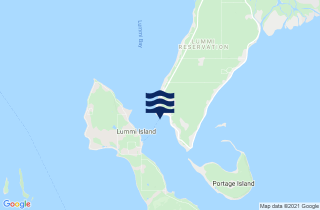 Mapa da tábua de marés em Fishermans Cove (Gooseberry Point), United States