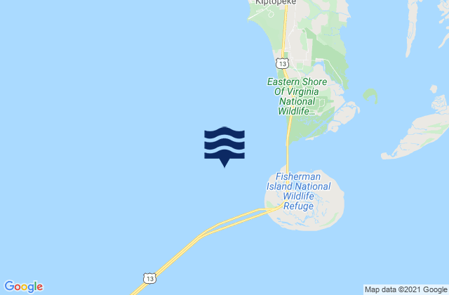 Mapa da tábua de marés em Fishermans I. 1.1 miles northwest of, United States