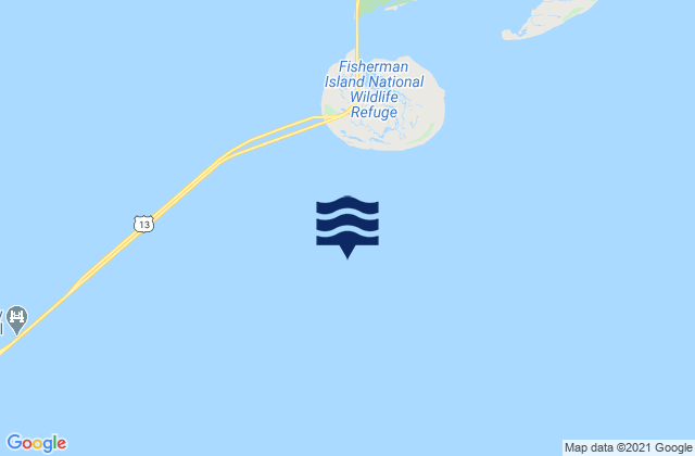 Mapa da tábua de marés em Fishermans Island 1.7 n.mi. south of, United States