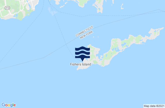 Mapa da tábua de marés em Fishers Island, United States