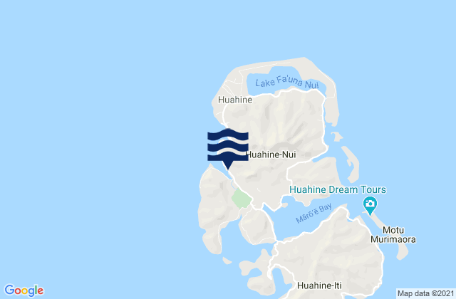 Mapa da tábua de marés em Fitii, French Polynesia