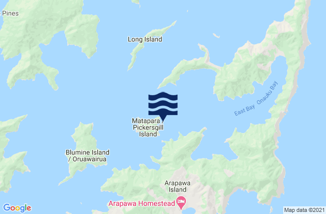 Mapa da tábua de marés em Fitzgerald Bay, New Zealand