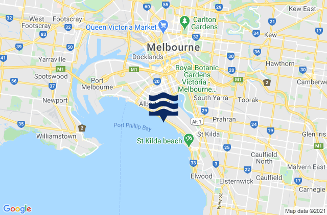 Mapa da tábua de marés em Fitzroy, Australia