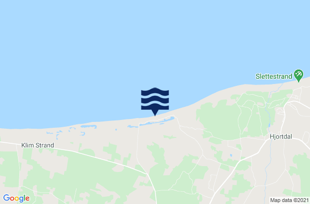 Mapa da tábua de marés em Fjerritslev, Denmark