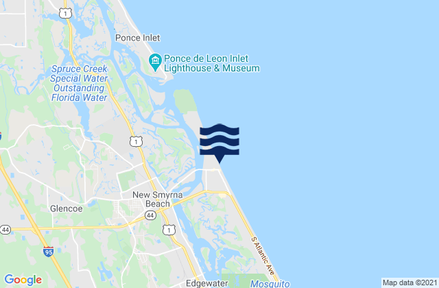 Mapa da tábua de marés em Flagler Avenue, United States