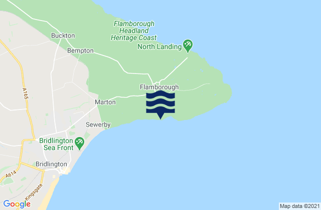 Mapa da tábua de marés em Flamborough, United Kingdom