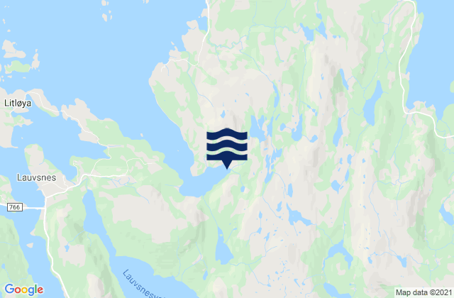Mapa da tábua de marés em Flatanger, Norway