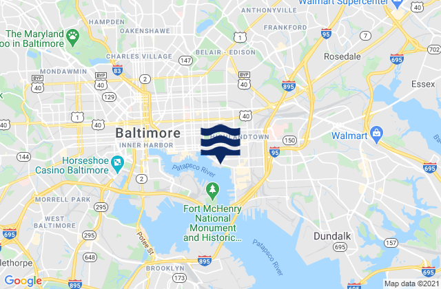 Mapa da tábua de marés em Fleet Point, Chesapeake Bay, United States