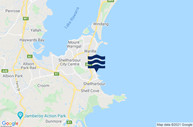 Mapa da tábua de marés em Flinders, Australia