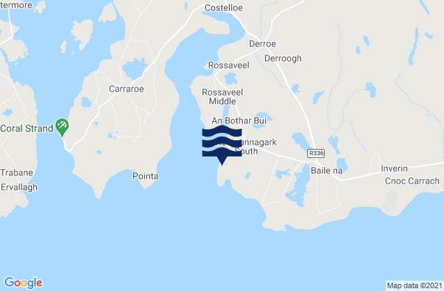 Mapa da tábua de marés em Foal Island, Ireland