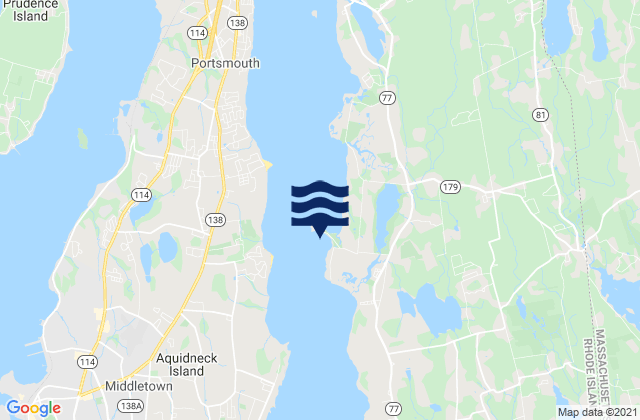 Mapa da tábua de marés em Fogland Beach Tiverton, United States