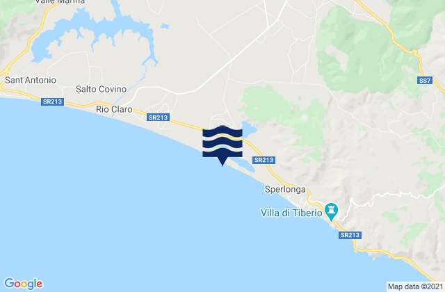 Mapa da tábua de marés em Fondi, Italy