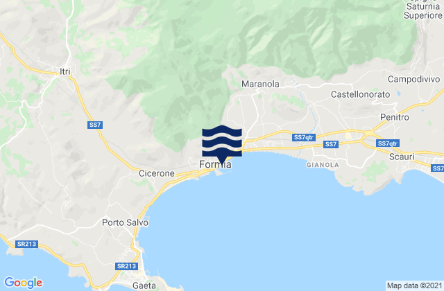 Mapa da tábua de marés em Formia, Italy
