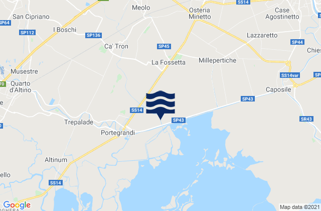 Mapa da tábua de marés em Fornaci, Italy