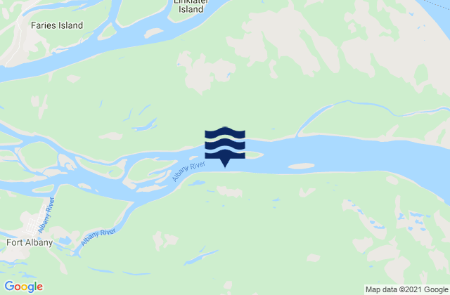 Mapa da tábua de marés em Fort Albany, Canada