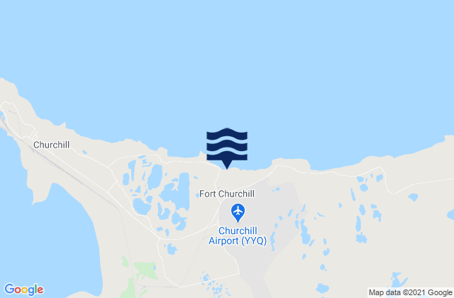 Mapa da tábua de marés em Fort Churchill, Canada