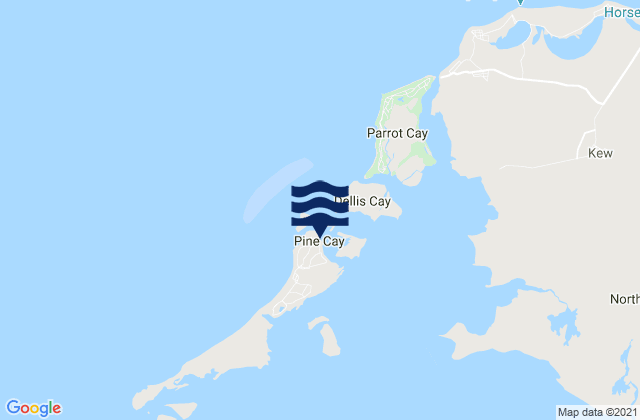 Mapa da tábua de marés em Fort George Cut (Pine Cay), Haiti