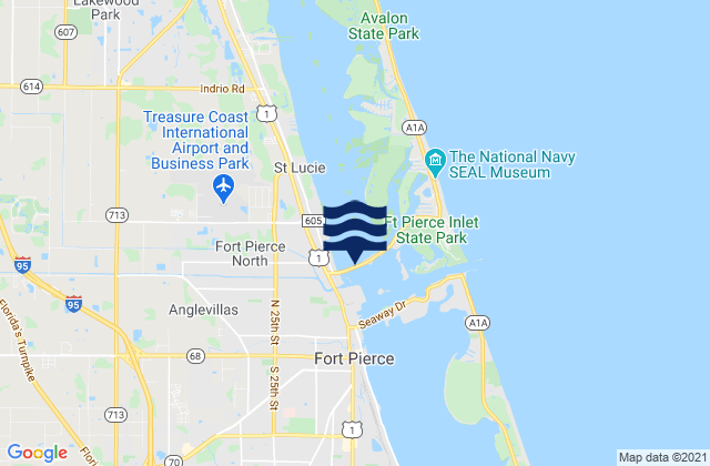 Mapa da tábua de marés em Fort Pierce North Beach Causeway, United States