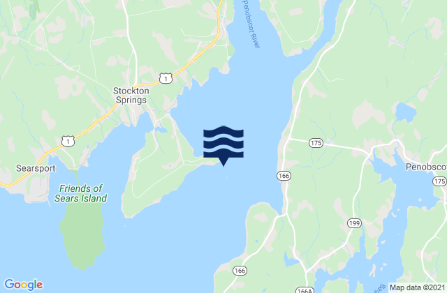 Mapa da tábua de marés em Fort Point Ledge Penobscot Bay, United States