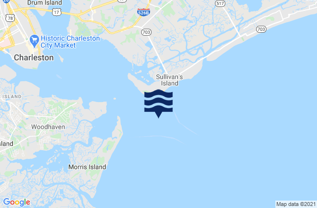 Mapa da tábua de marés em Fort Sumter Range Buoy 20, United States
