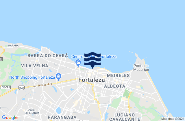 Mapa da tábua de marés em Fortaleza, Brazil