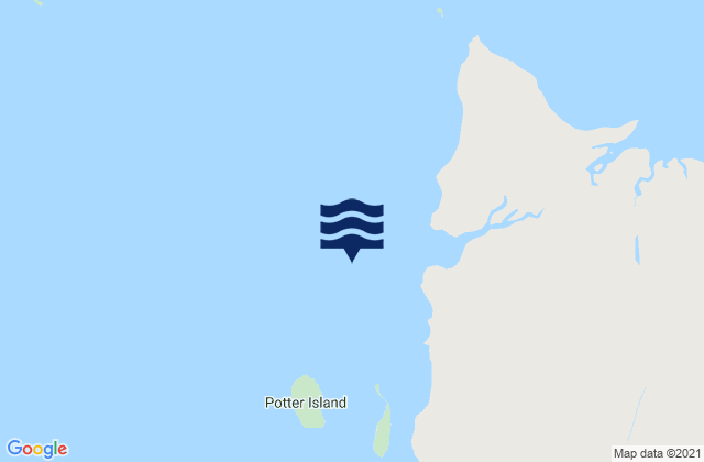 Mapa da tábua de marés em Fortescue Road, Australia