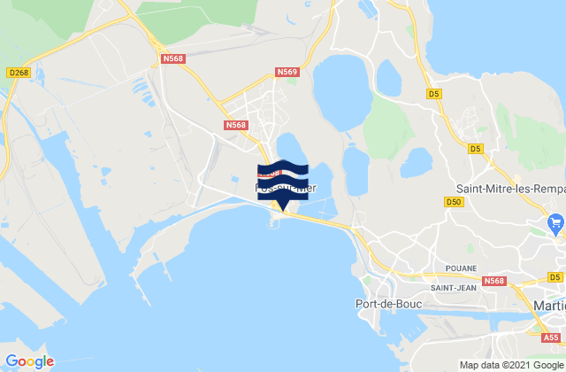 Mapa da tábua de marés em Fos-sur-Mer, France