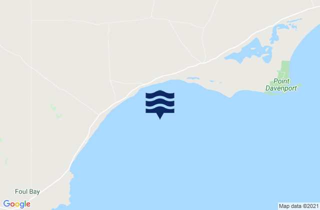 Mapa da tábua de marés em Foul Bay, Australia