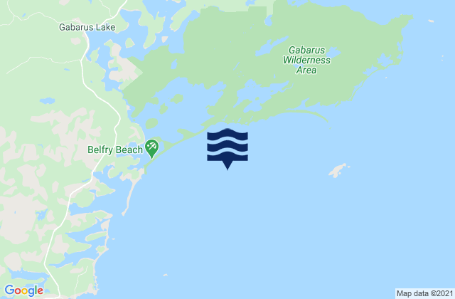 Mapa da tábua de marés em Fourchu Bay, Canada
