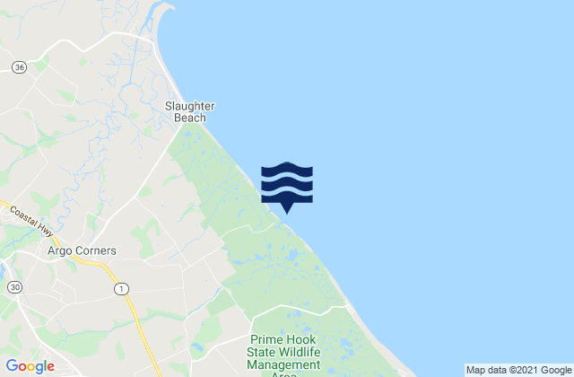 Mapa da tábua de marés em Fowler Beach, United States