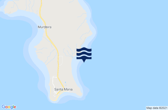 Mapa da tábua de marés em Fragata, Cabo Verde