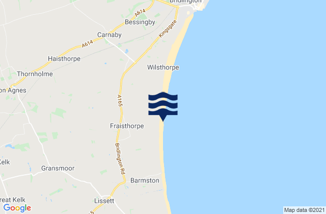 Mapa da tábua de marés em Fraisthorpe Beach, United Kingdom