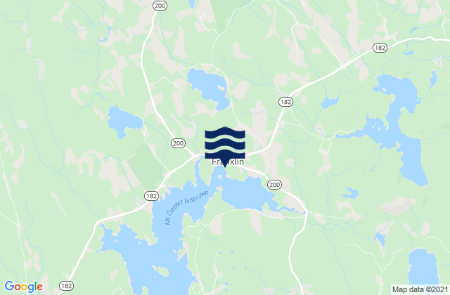 Mapa da tábua de marés em Franklin, United States