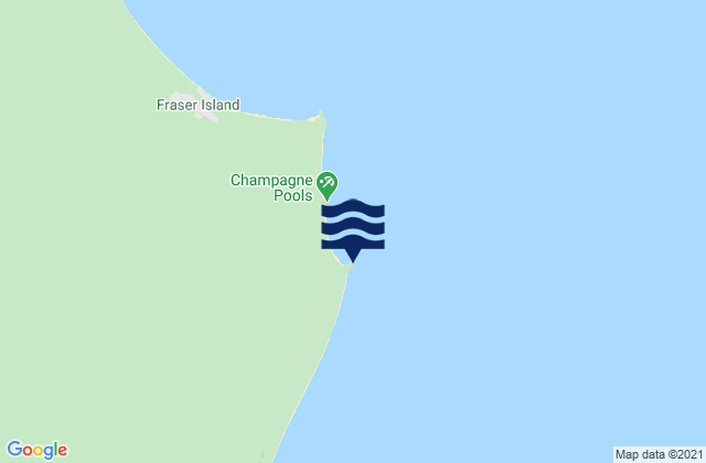 Mapa da tábua de marés em Fraser Island - Indian Head, Australia