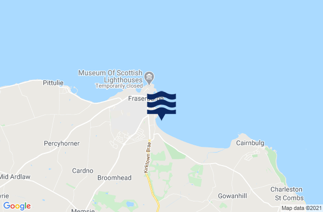 Mapa da tábua de marés em Fraserburgh Beach, United Kingdom