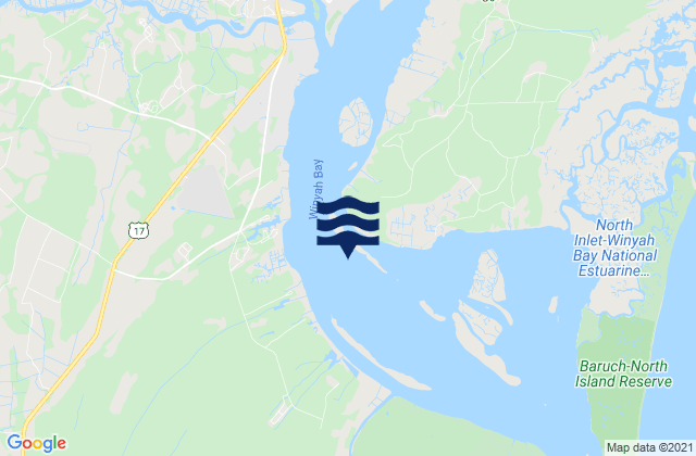 Mapa da tábua de marés em Frazier Point south of, United States
