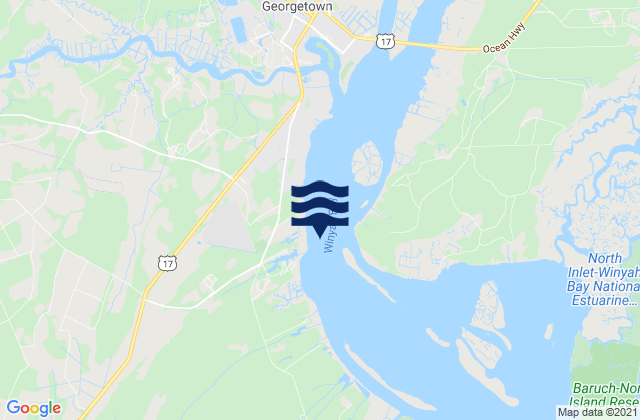 Mapa da tábua de marés em Frazier Point west of, United States