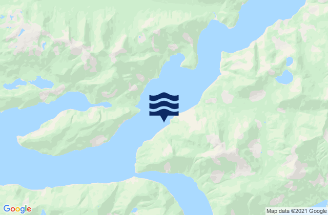 Mapa da tábua de marés em Frederick Sound, Canada