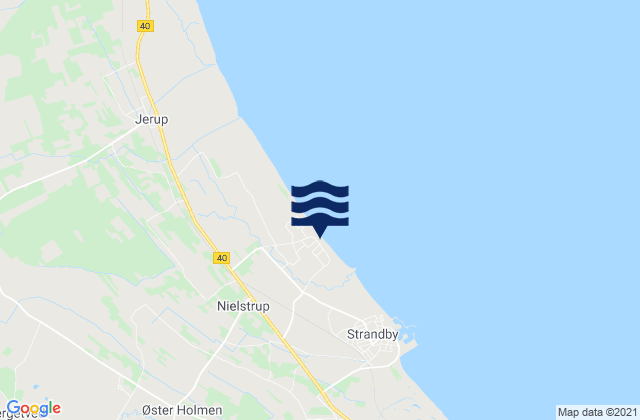 Mapa da tábua de marés em Frederikshavn Kommune, Denmark