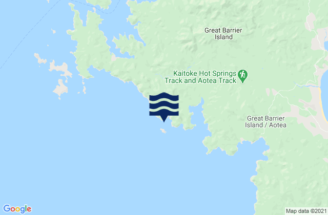 Mapa da tábua de marés em French Bay, New Zealand