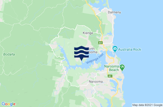 Mapa da tábua de marés em Freshwater Bay, Australia