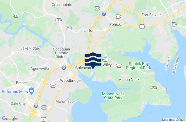 Mapa da tábua de marés em Friendship Village, United States