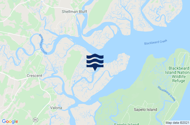 Mapa da tábua de marés em Front River, United States