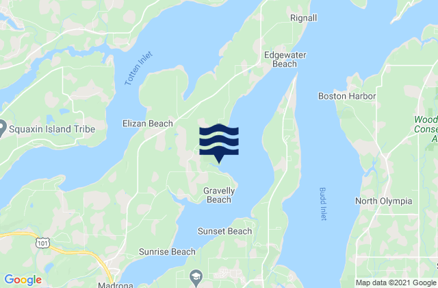 Mapa da tábua de marés em Frye Cove, United States