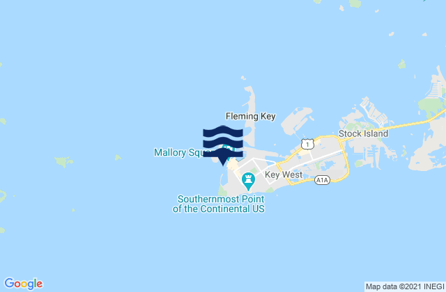 Mapa da tábua de marés em Ft. Taylor 0.6 mile N of, United States
