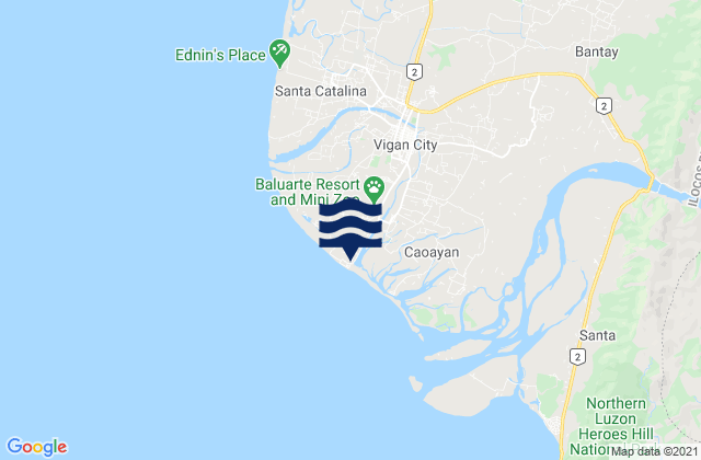 Mapa da tábua de marés em Fuerte, Philippines