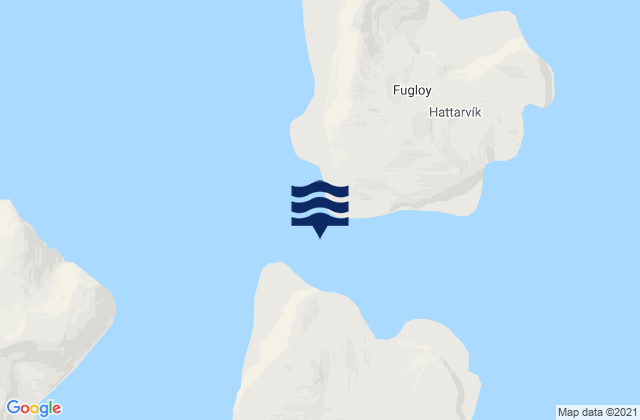 Mapa da tábua de marés em Fugloyarfjørður, Faroe Islands